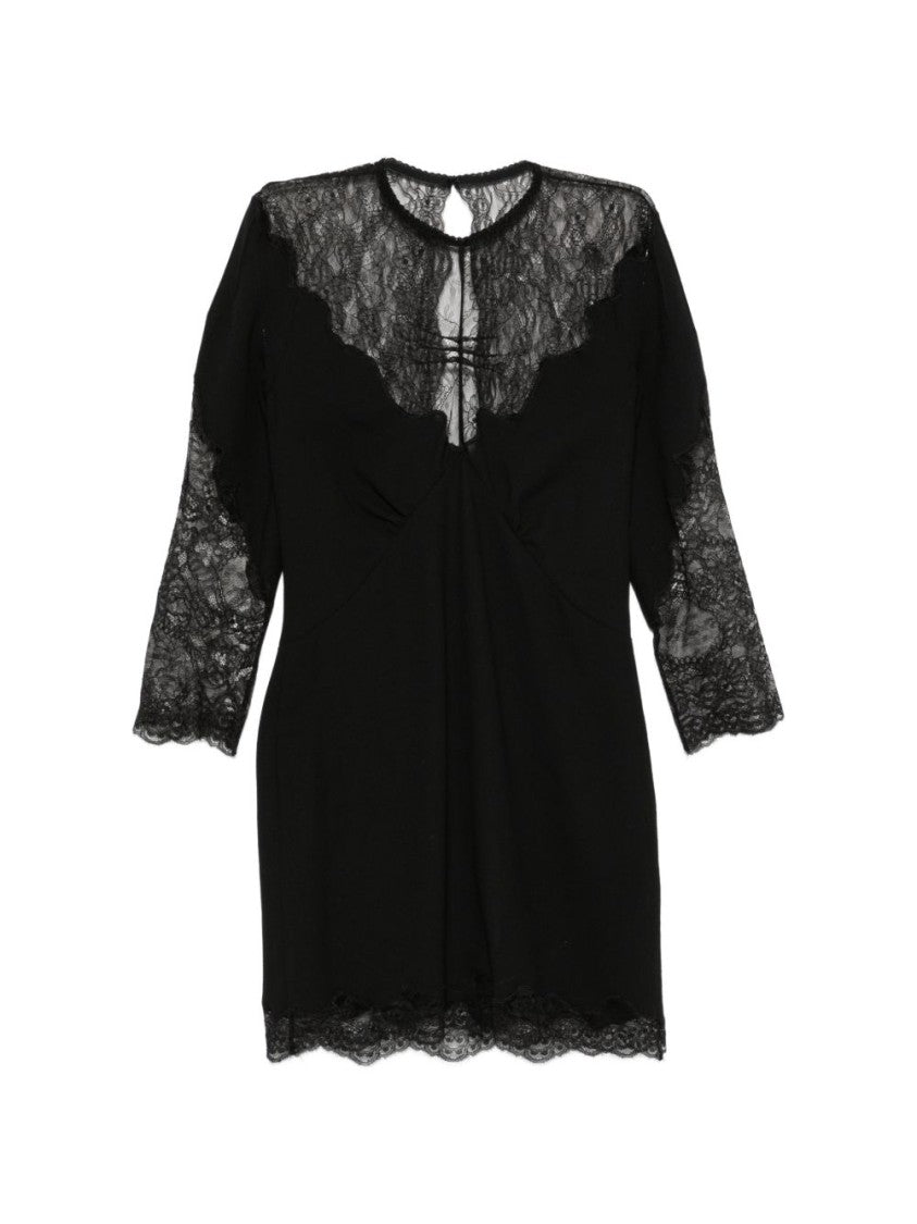 The Attico Fitted Mini Dress With Intricate Lace Detailing