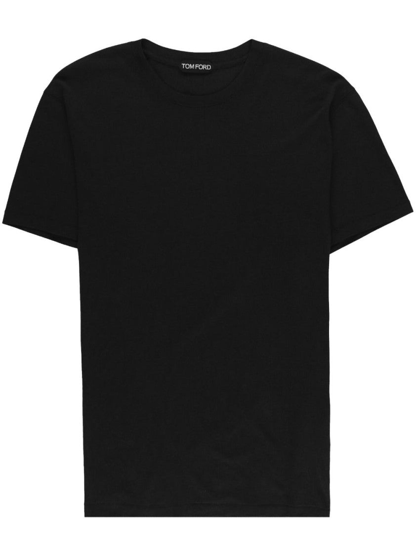 Tom Ford Crew Neck Short Sleeve T-Shirt In Luxurious Lyocell Cotton