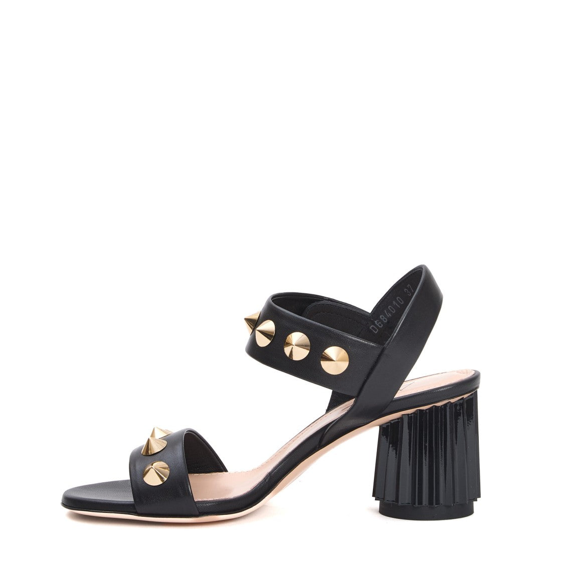 Agl Black Leather Sandals With Studded Straps