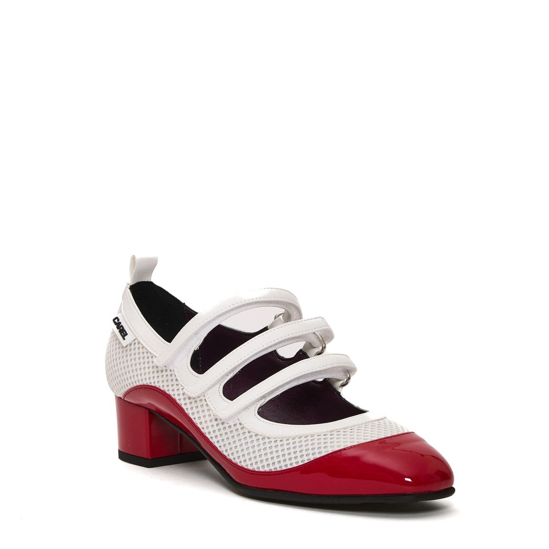 Carel Paris Pump Heel 4 Cm White And Red Net