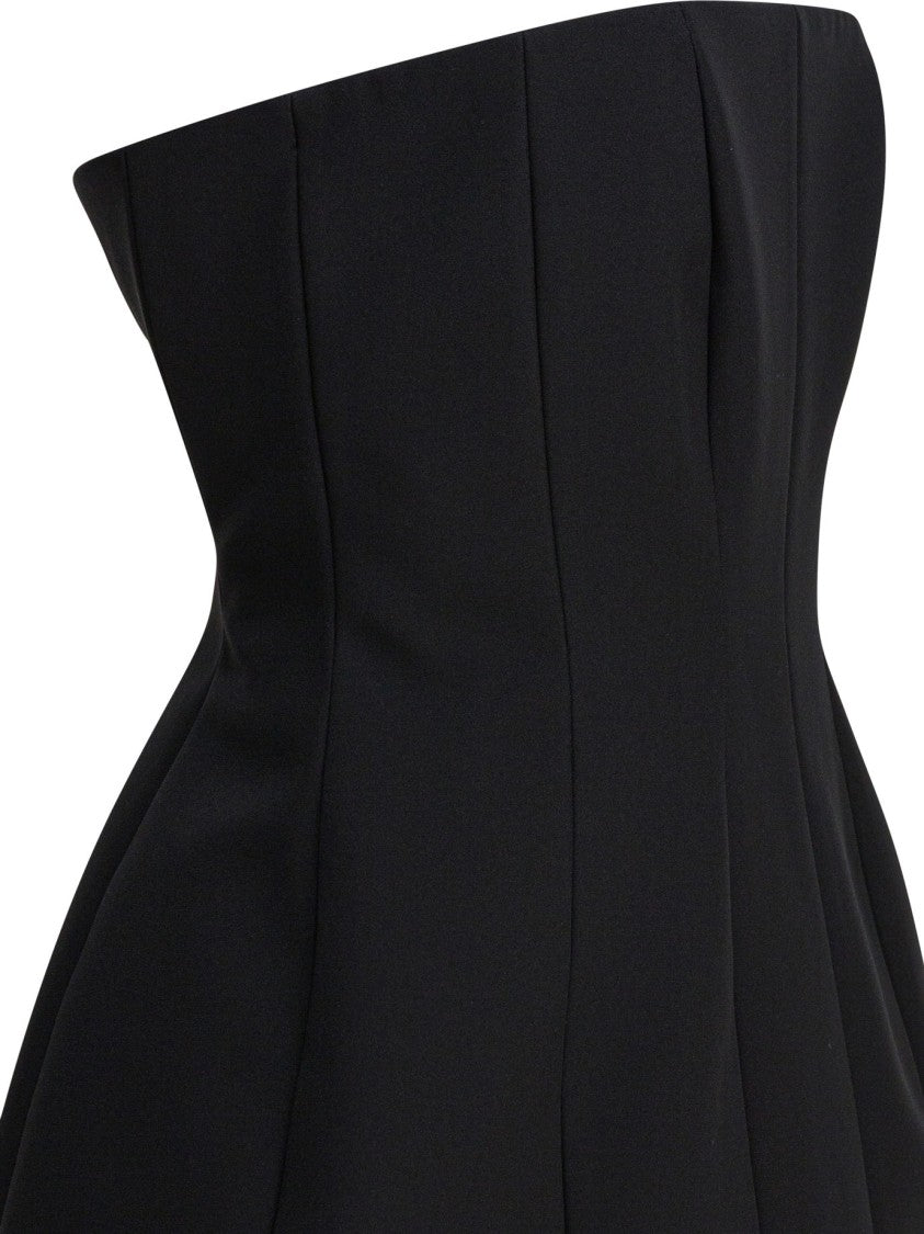 Max Mara Strapless Black Dress With Flared Silhouette