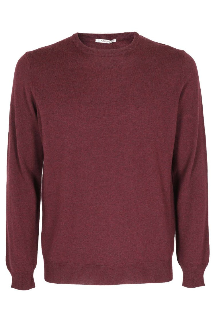 Kangra Cabernet Geelong Wool Crewneck Sweater