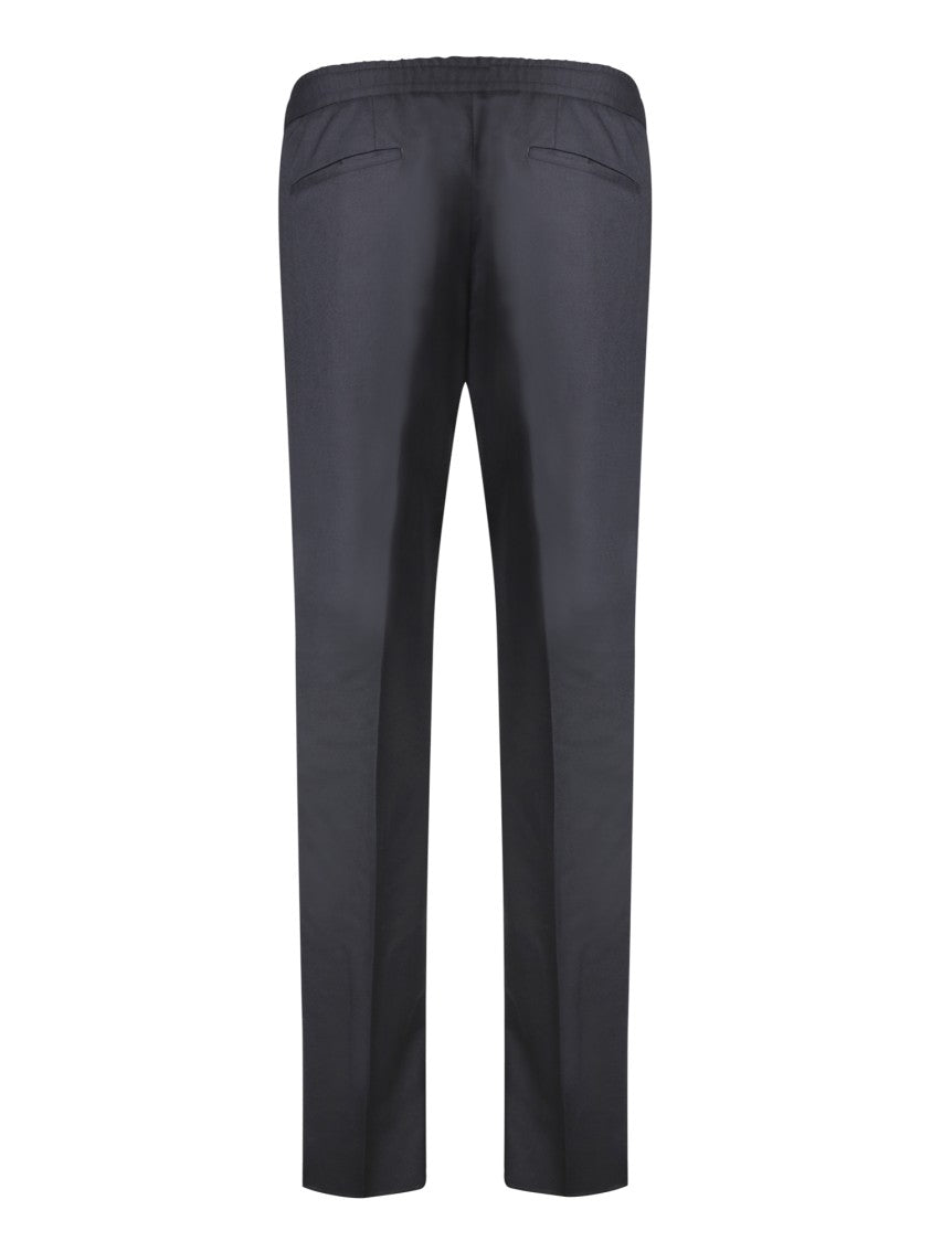 Lardini Black Wool-Elastane Tailored Trousers