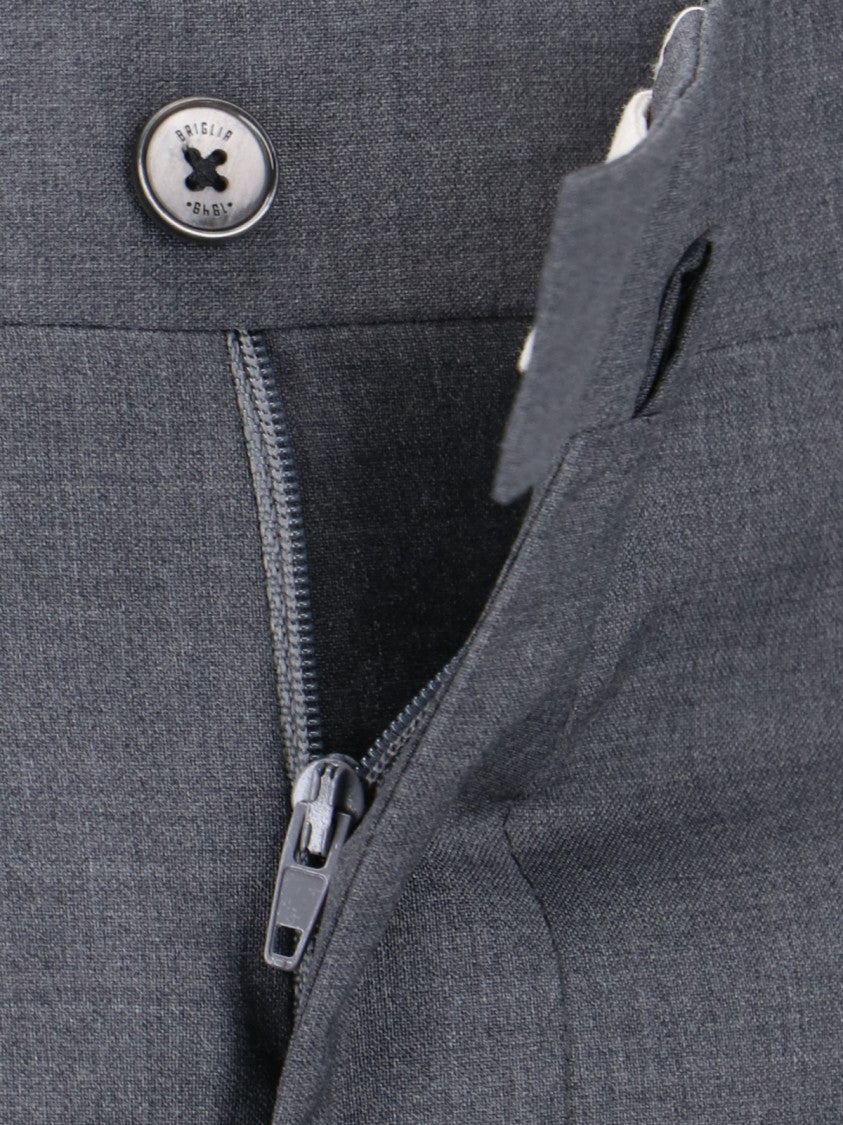Briglia Tailored Trousers In Grey Virgin Wool