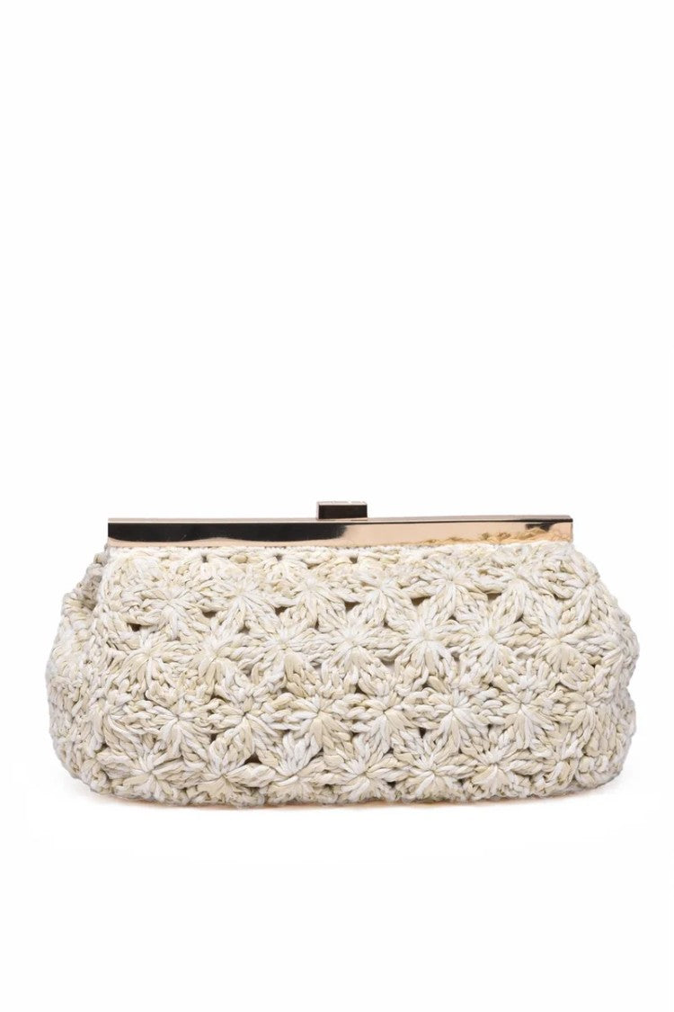 Fabiana Filippi Raffia Clutch - White