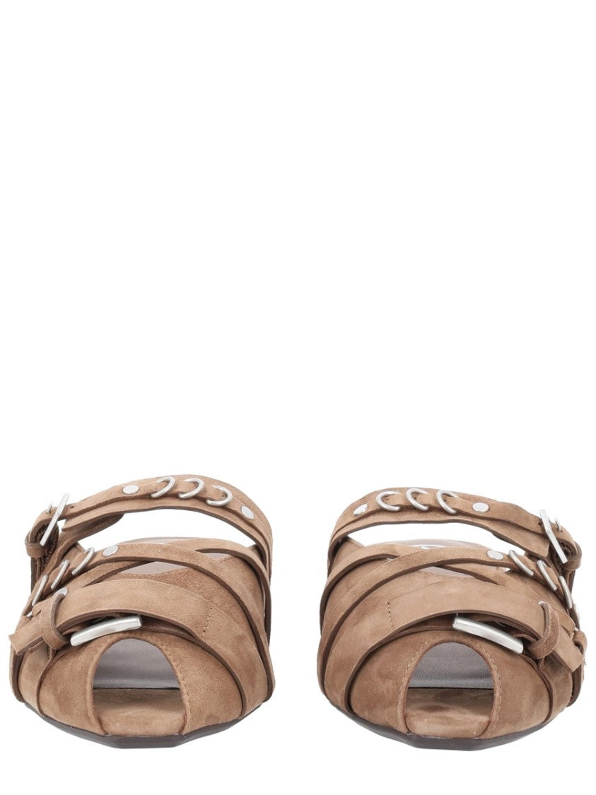 Ash Brown Brigit Suede Flat Mules