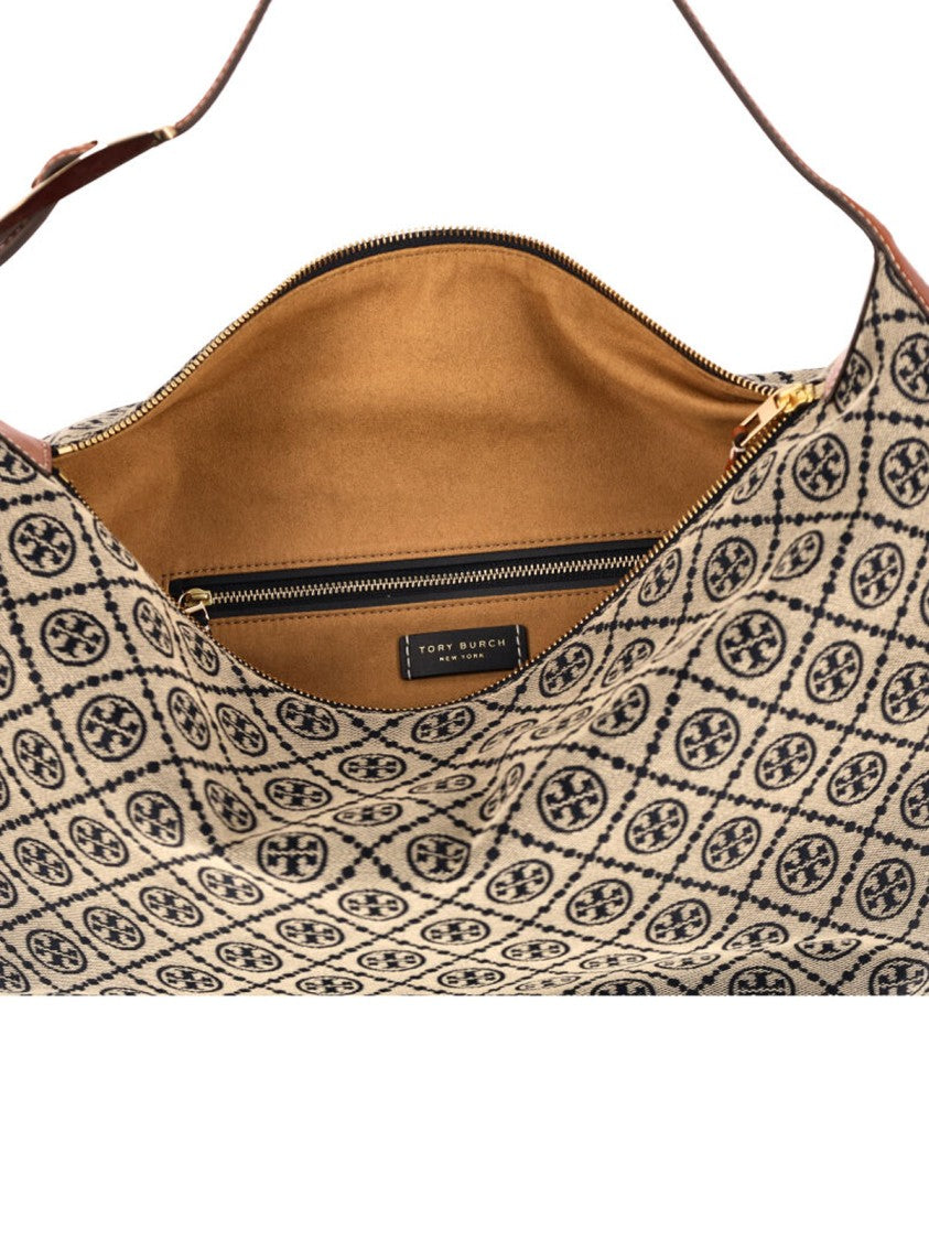 Tory Burch T Monogram Balloon Bag – Beige
