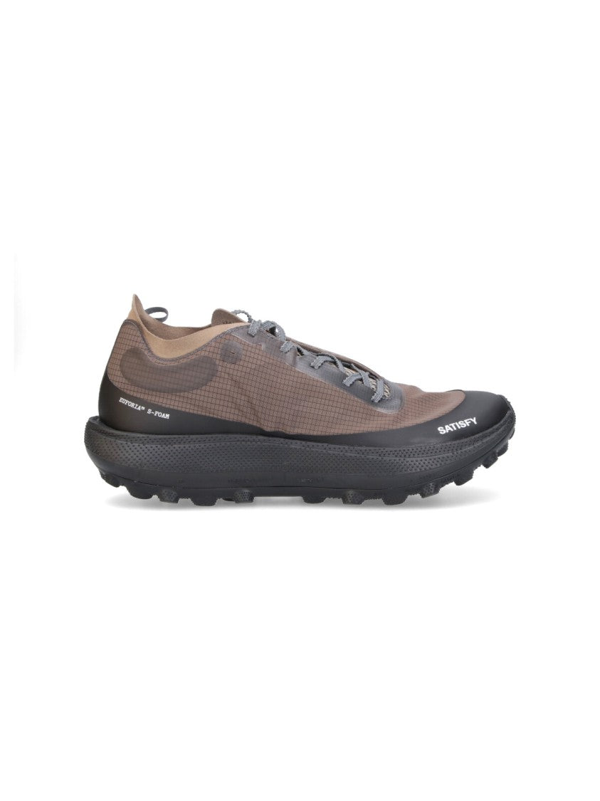 Satisfy Gray Streamlined Fabric Low-Top Sneakers