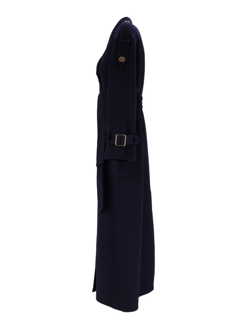 Elisabetta Franchi Double-Breasted Wool Belted Coat