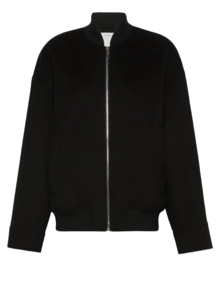 Sportmax Boxy Black Jacket With High Collar And Oversized Sleeves