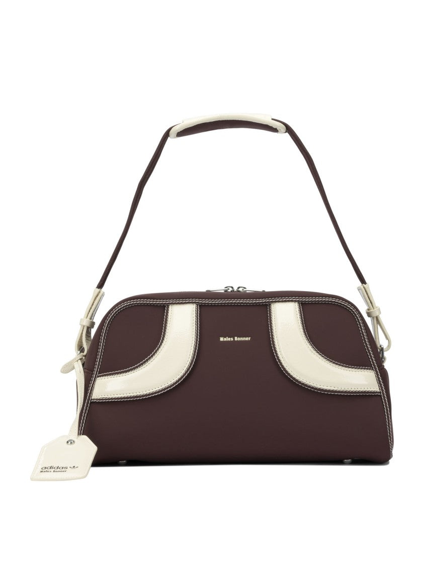 Adidas Originals Structured Dark Brown Sport Bag With Cream Accents