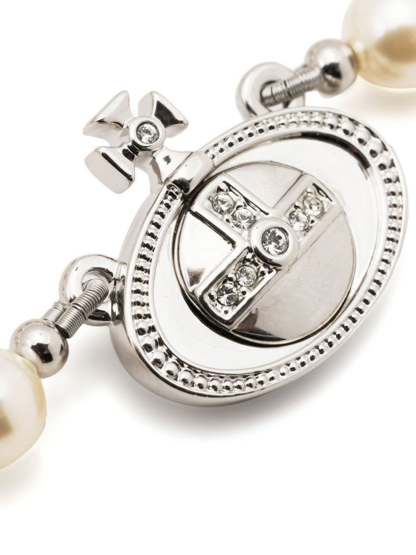 Vivienne Westwood Pearl And Silver-Toned Planet Necklace