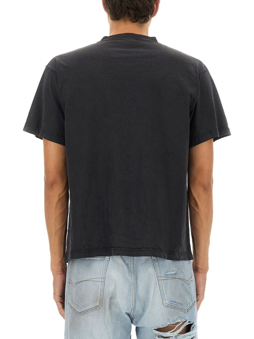 Balenciaga Black Boxy Faded Print Cotton T-Shirt