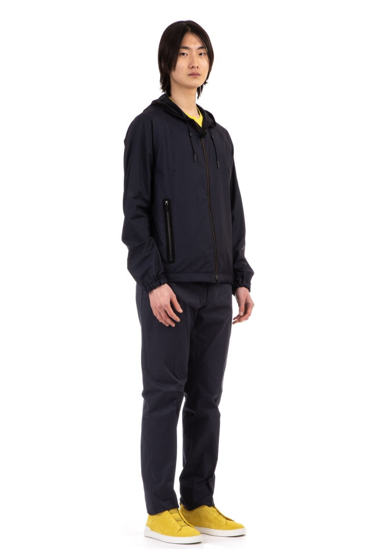 Zegna Lightweight Wool-Silk Hooded Blouson