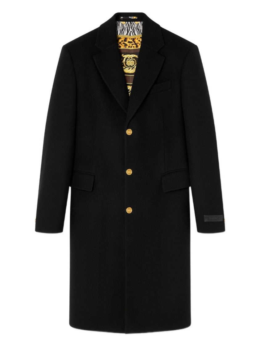 Versace Black Silk And Nylon Tailored Coats