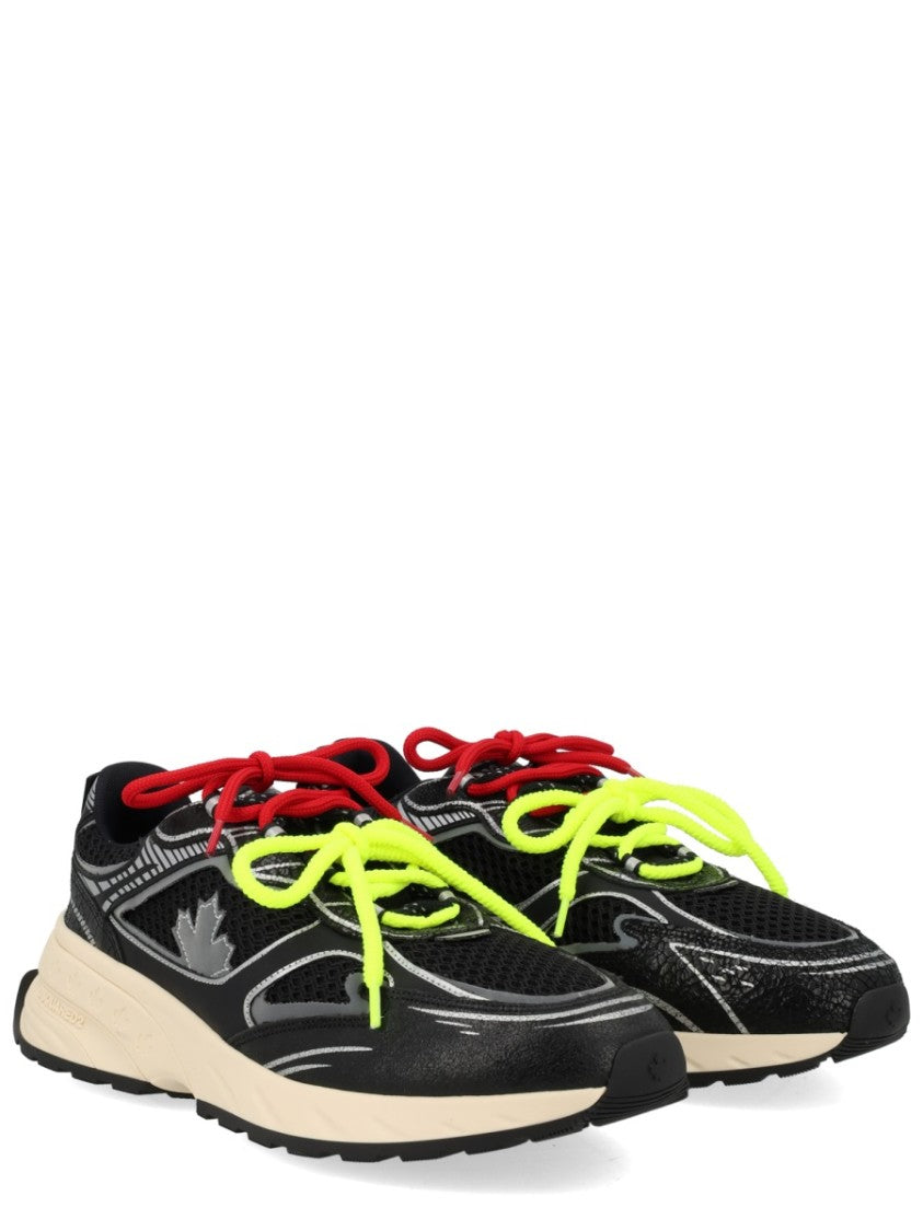 Dsquared2 Sprinter Black Mesh Suede Sneakers