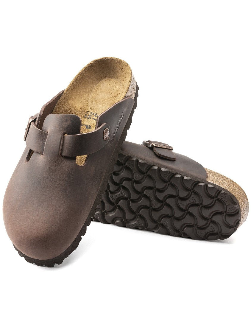 Birkenstock Boston Matte Brown Leather Clogs