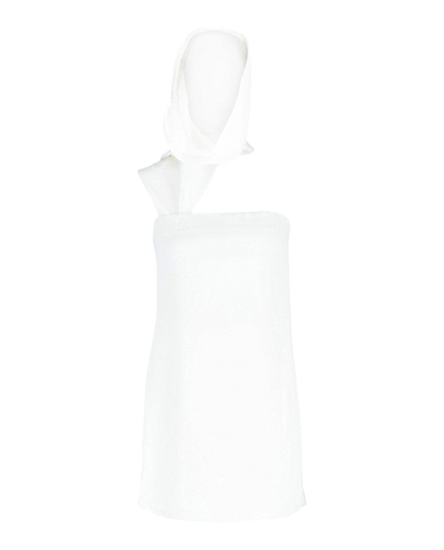 Ferragamo White Hooded Mini Dress
