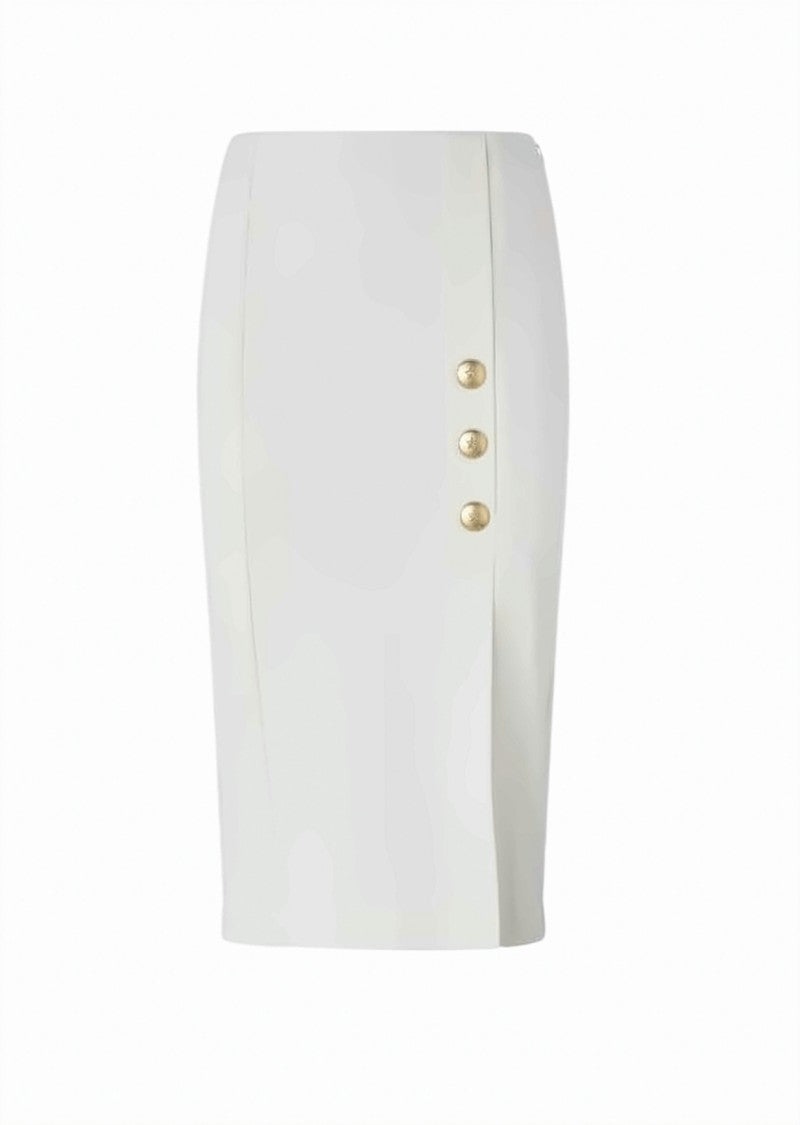 Pinko Technical Stretch Viscose Midi Skirt With Star-Embellished Detailing