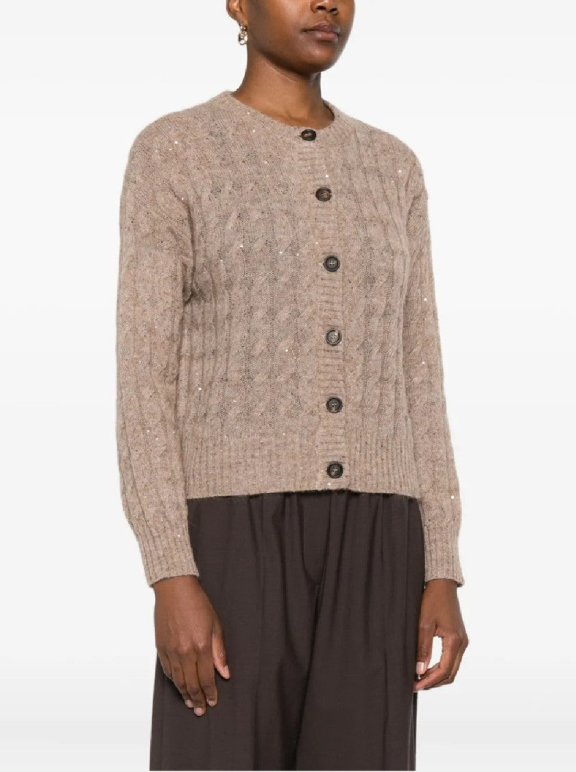 Brunello Cucinelli Cable Knit Cardigan With Button-Down Front