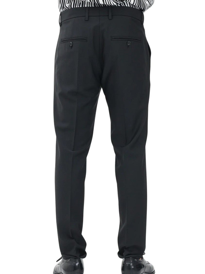 Patrizia Pepe Black Tailored Virgin Wool-Blend Formal Pants