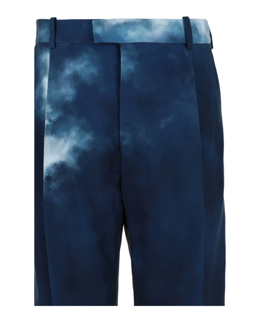 Alexander Mcqueen Blue Sky Pleated Trousers