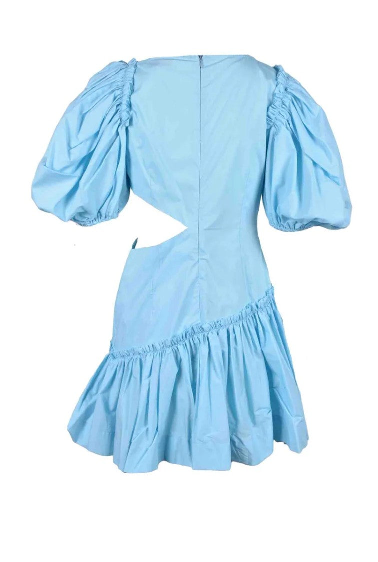 Weili Zheng Light Blue Cut-Out Cotton Day Dress