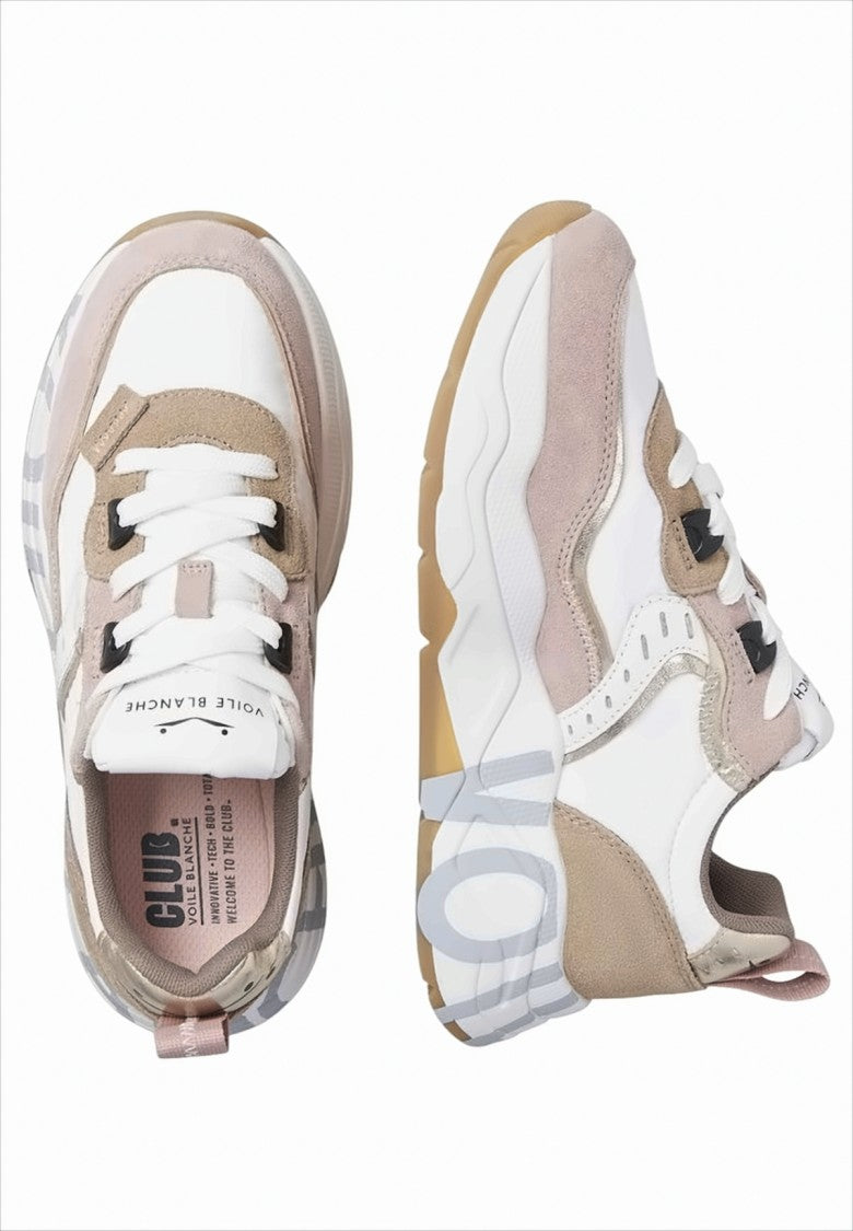 Voile Blanche Layered Suede And Mesh Sneakers