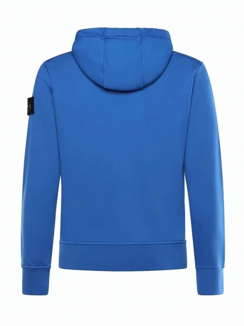 Stone Island Dynamic Blue Cotton Hoodie