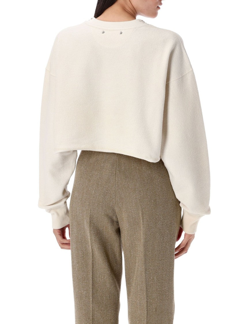 Golden Goose Crew Neck Fleece Embroidery Sweatshirt