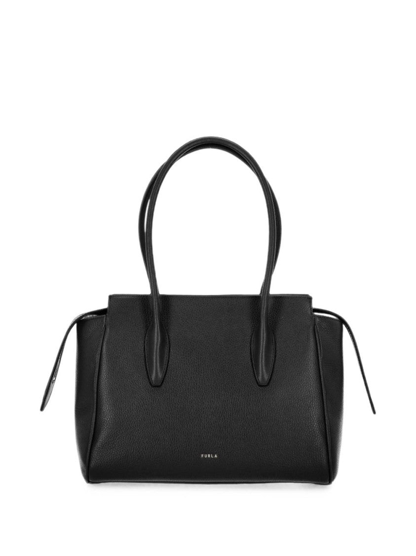Furla Structured Smooth Leather Handbag With Rounded Handles