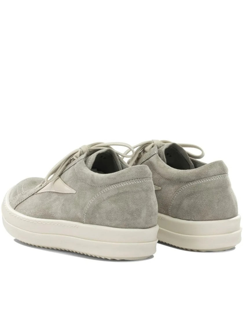 Rick Owens Low-Top Suede Sneakers With Contrasting Stripe