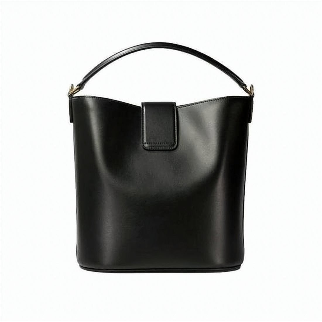 Celine Structured Black Tote Bag With Metallic Clasp