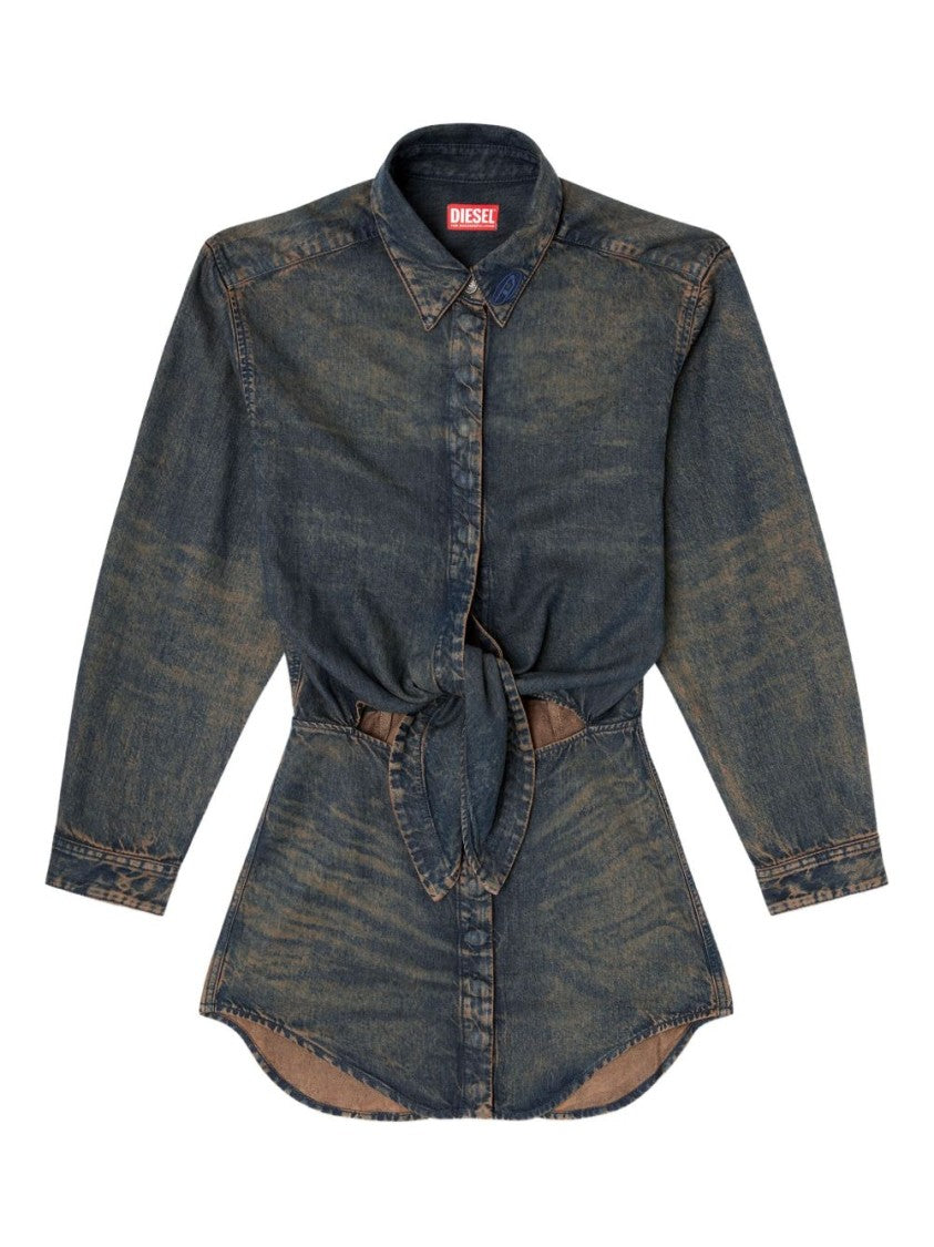 Diesel Denim-Inspired Mini Dress With Button-Down Front