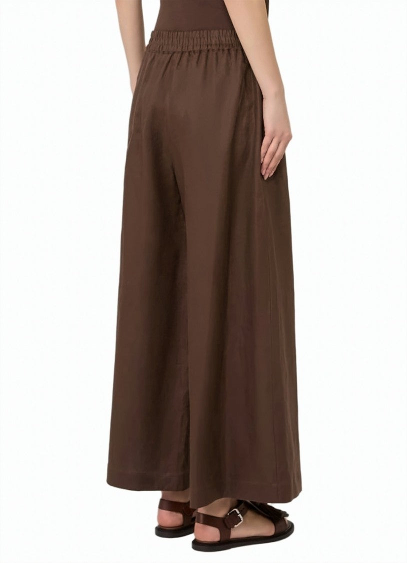 Weekend Pure Linen Elastic Waist Wide Trousers