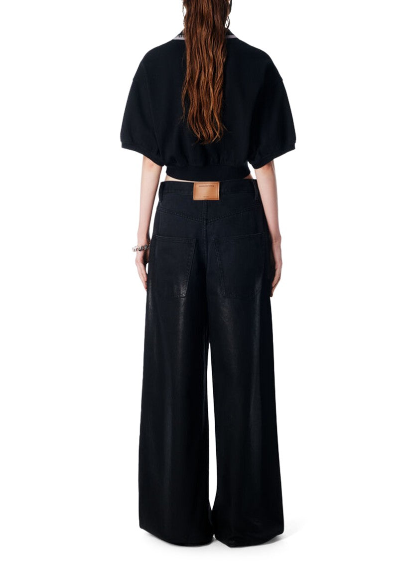 Alexander Wang Relaxed Cropped Cinched Polo Shirt