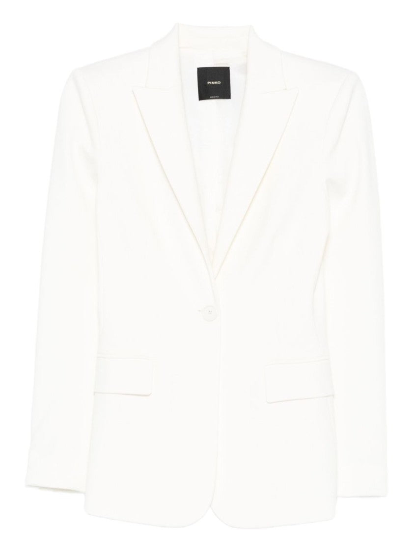 Pinko Tailored White Jacket With Notched Lapel