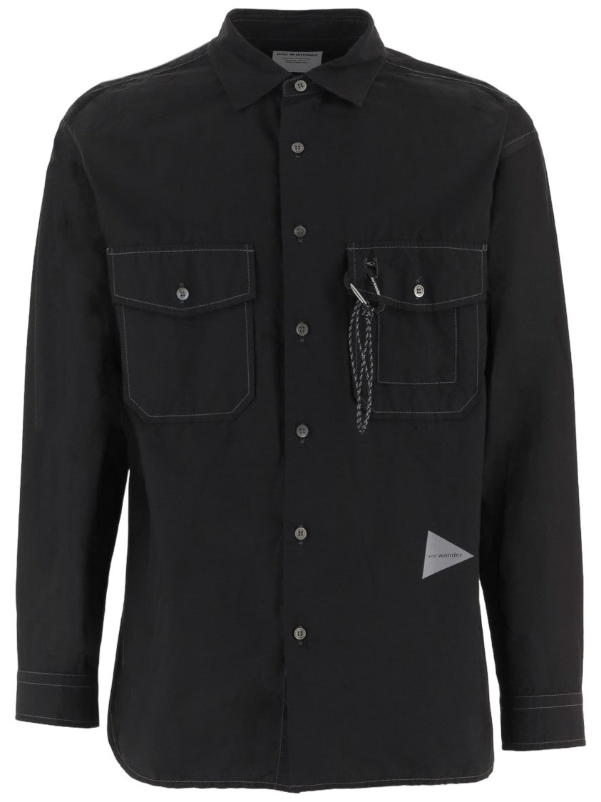 And Wander Cotton-Blend Casual Shirt With Logo Detail