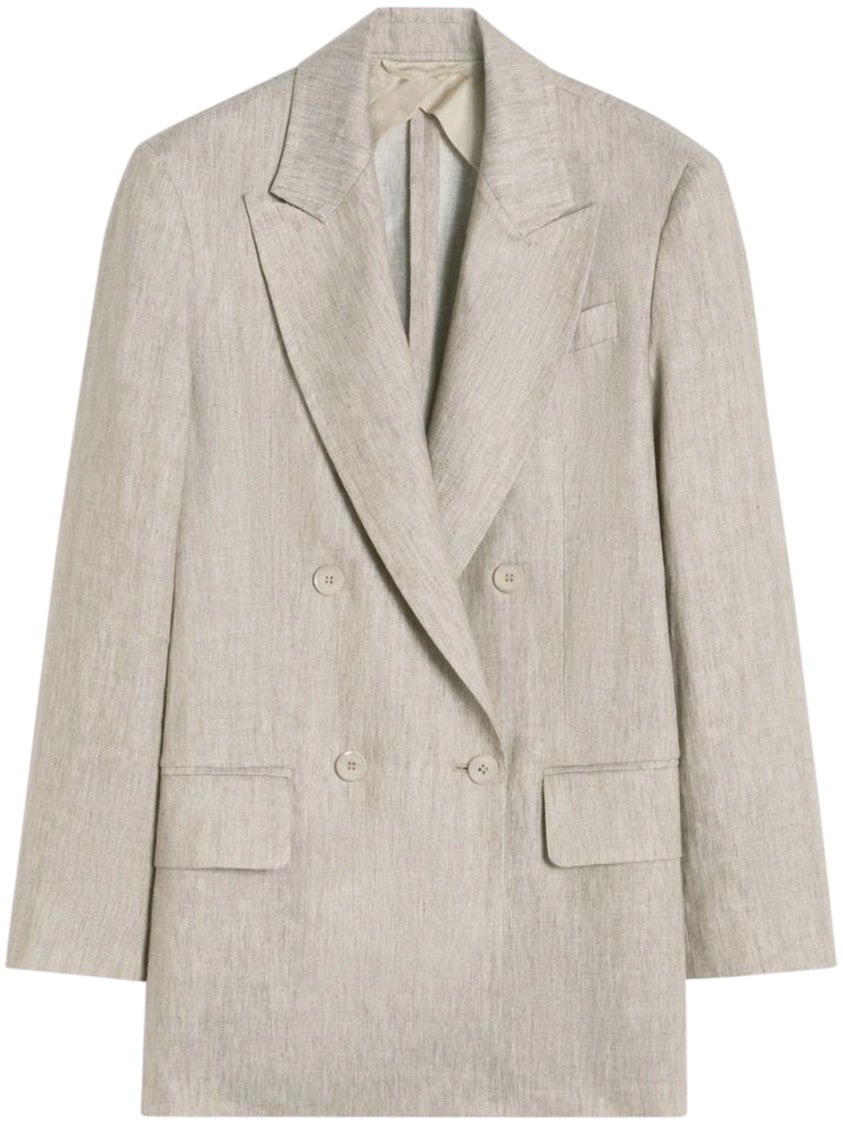 Max Mara Double-Breasted Relaxed Fit Linen Jacket