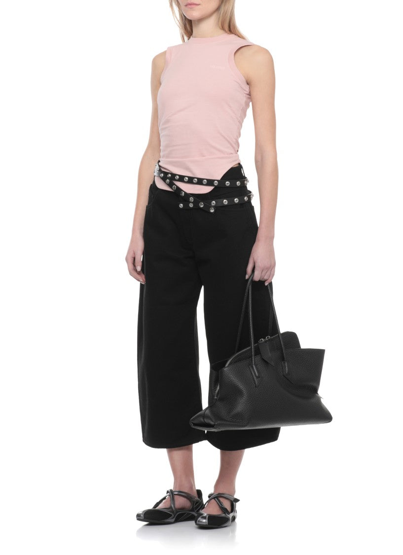 The Attico Pink Reese Embroidered Cotton Tank Top