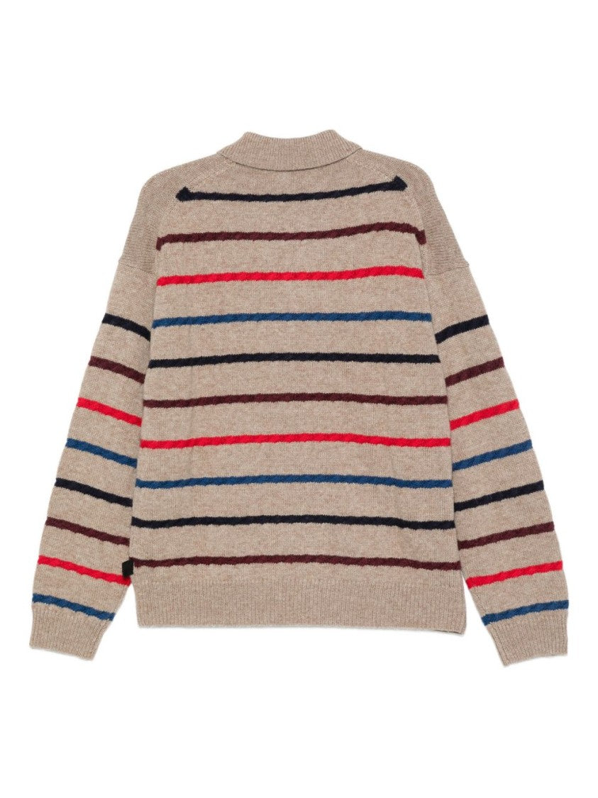 Paul Smith Beige Knit Sweater With Striped Design