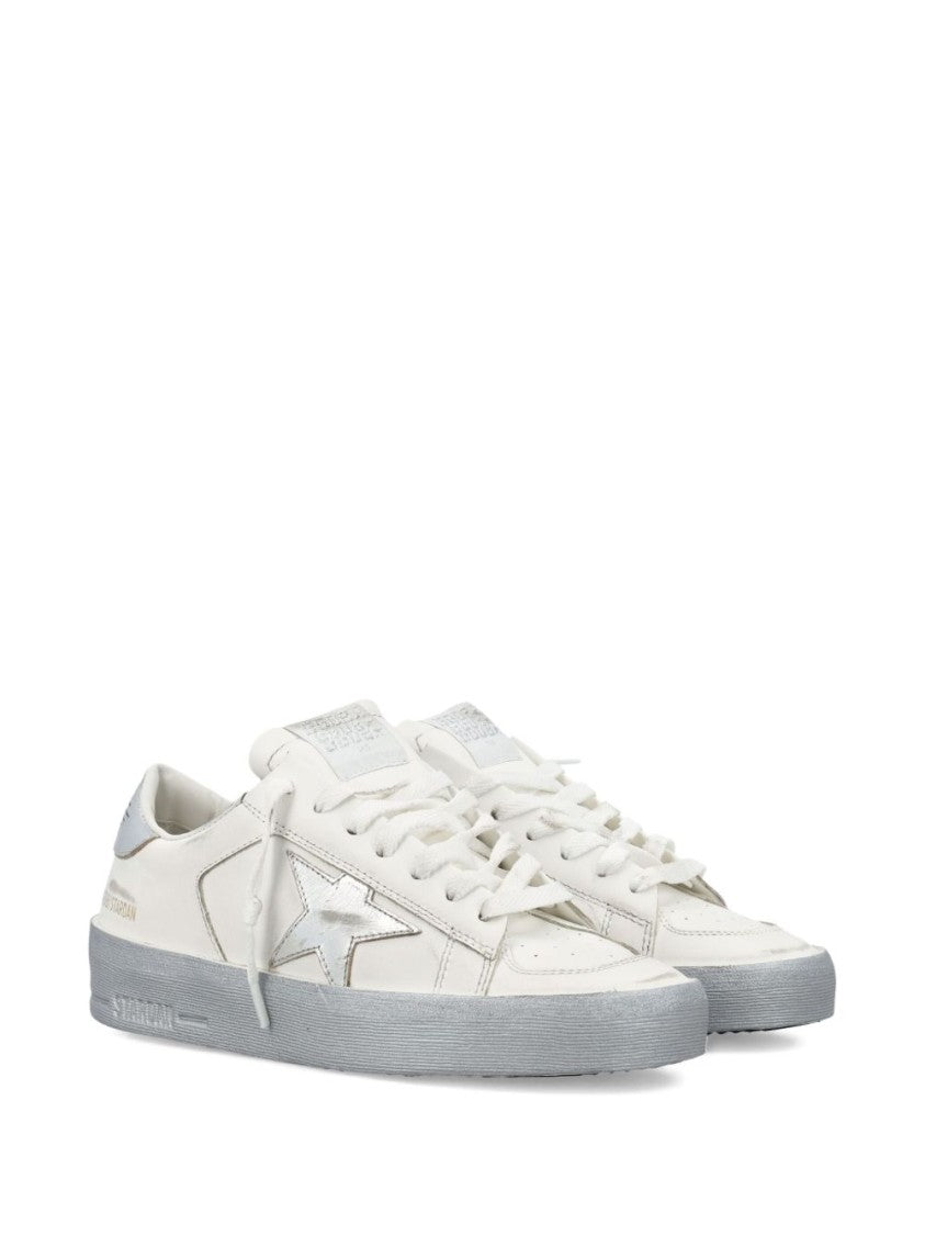 Golden Goose White Silk And Nylon Lace Sneakers