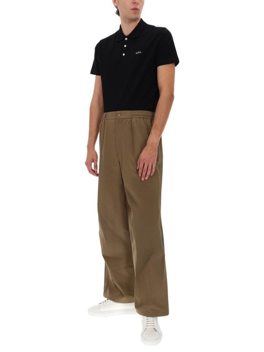 A.P.C. Brown Wide-Leg Elastic Pants