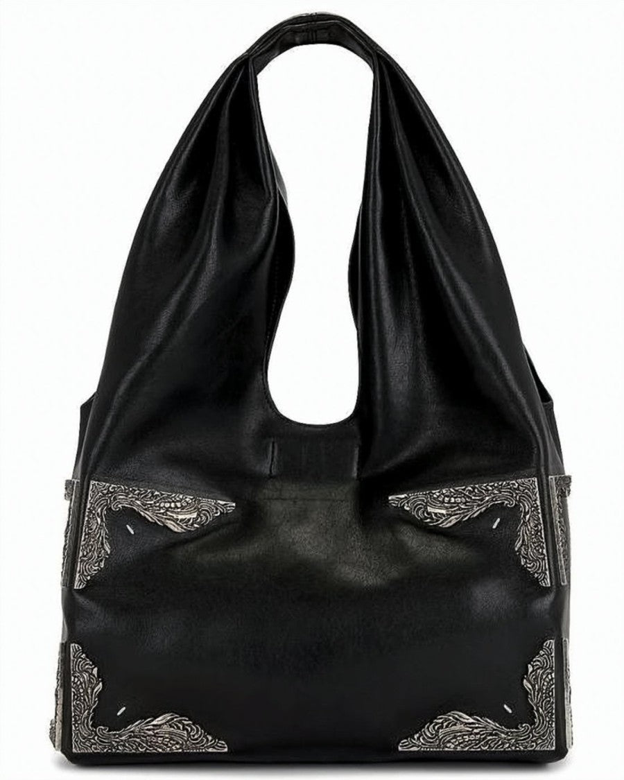 Maison Margiela Lambskin Leather Shoulder Bag With Vintage-Inspired Embellishments