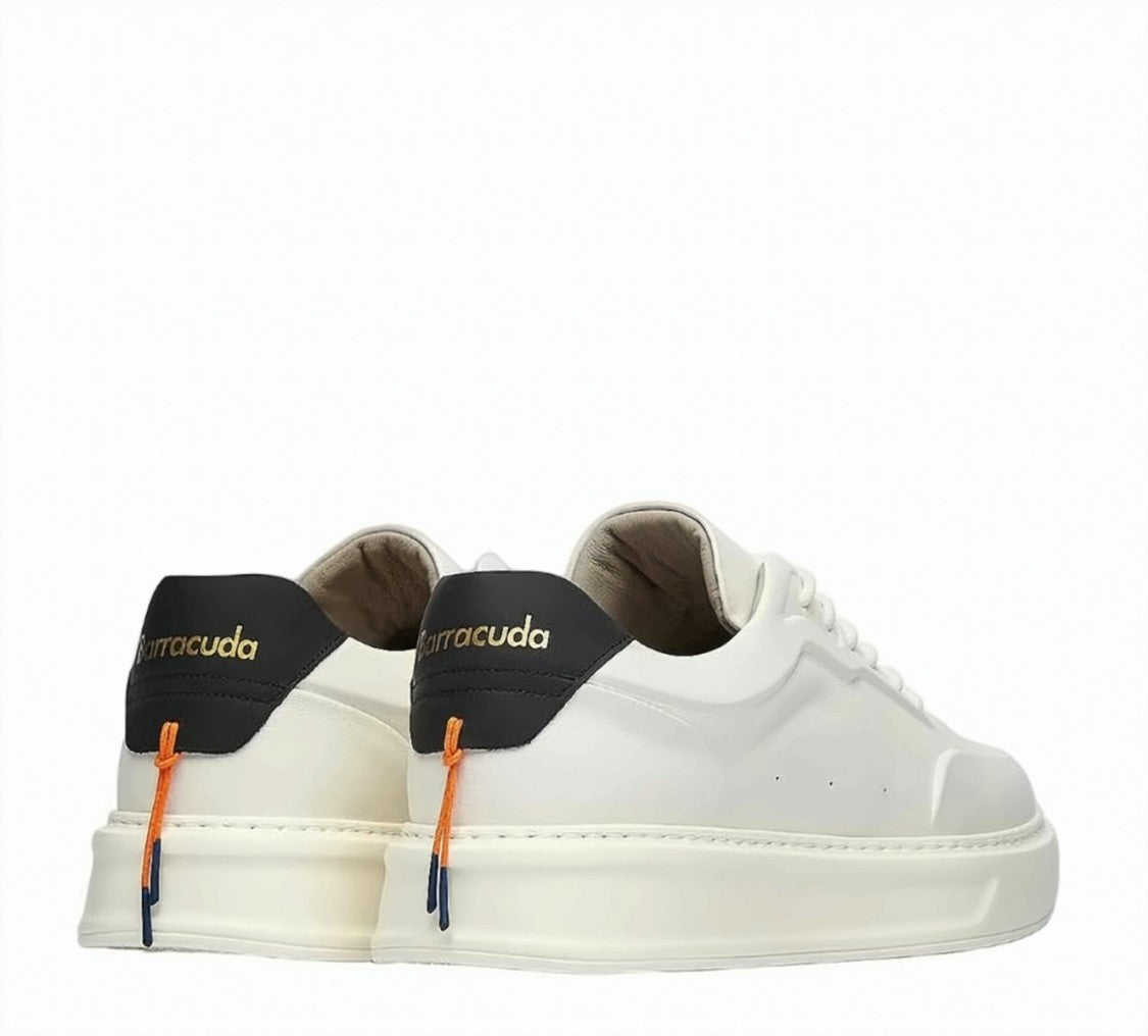 Barracuda White Slip On Leather Sneakers
