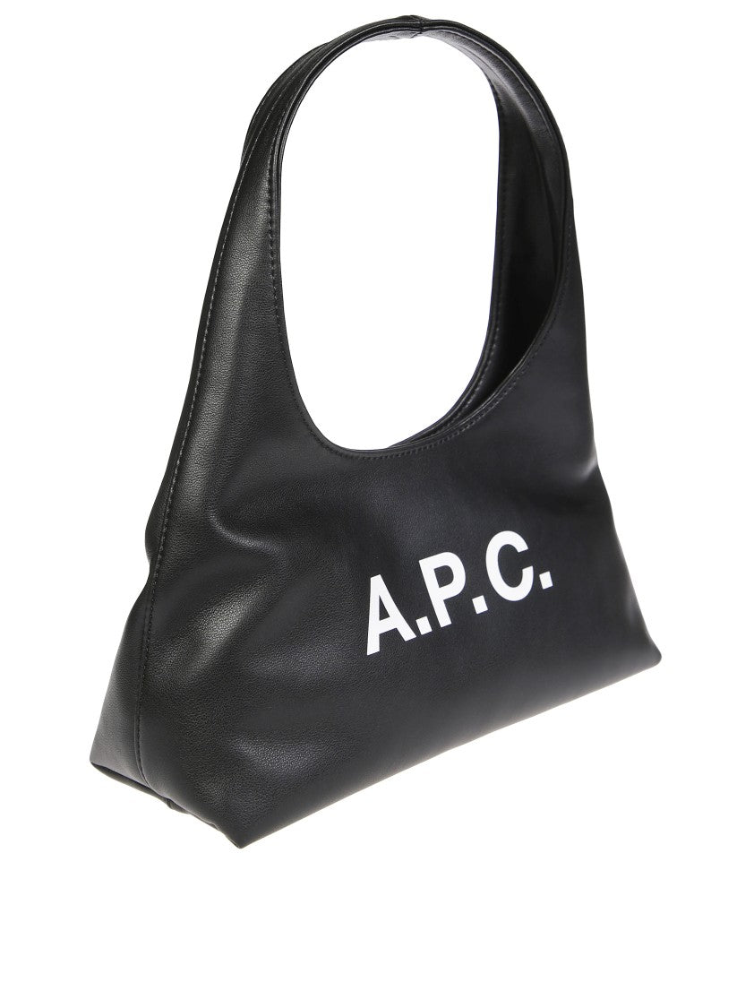 A.P.C. Rounded Silhouette Shoulder Bag With Bold Logo