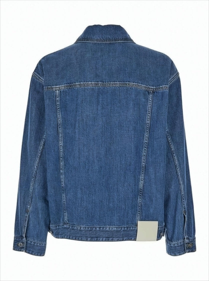Valentino Classic Denim Jacket With Button-Up Front And Flap Pockets