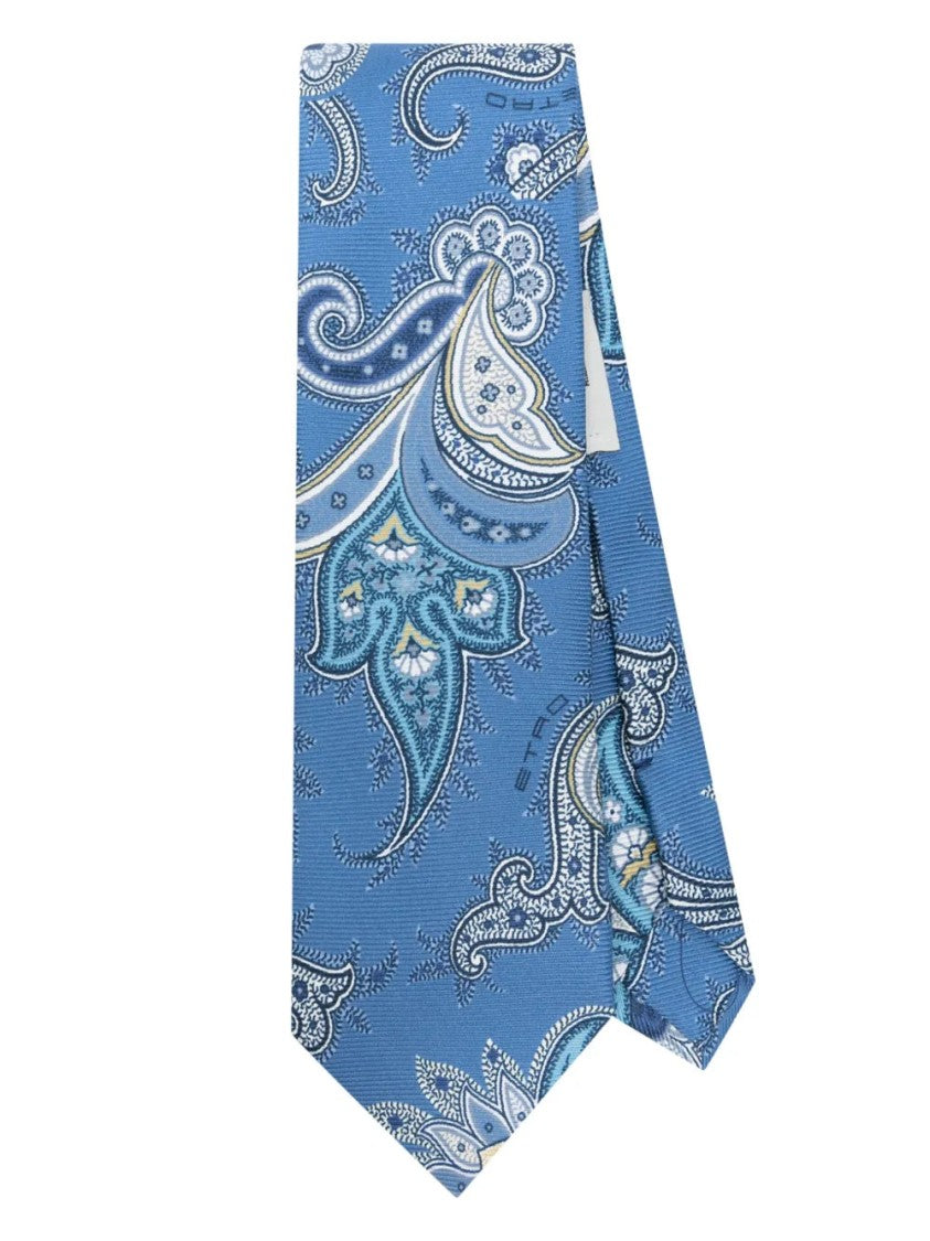 Etro Paisley-Print Silk Tie With Intricate Design