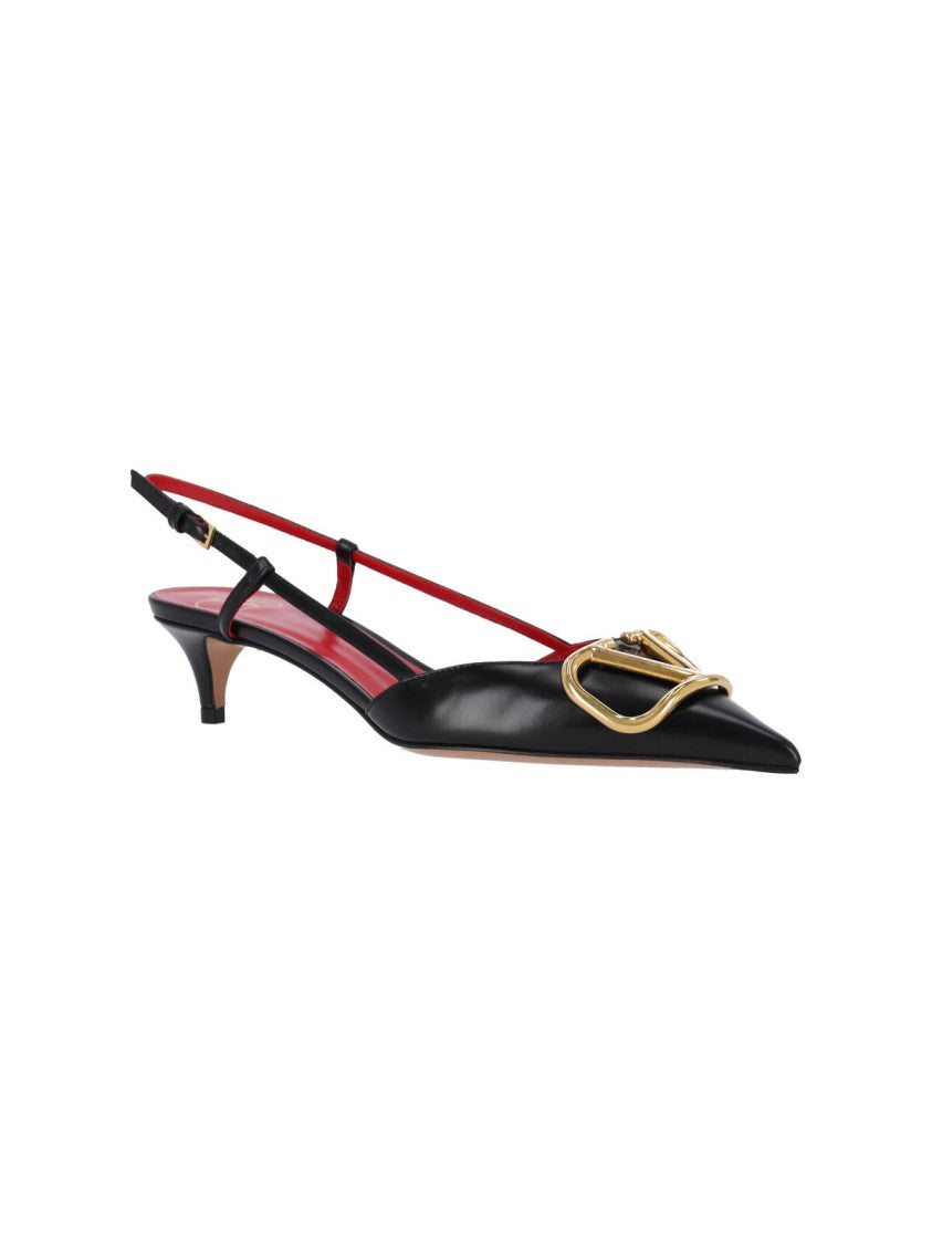 Valentino Garavani "Vlogo Signature" Slingback Pumps Black