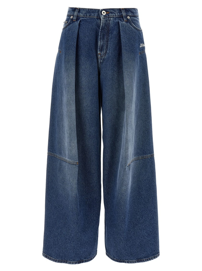 Jean Paul Gaultier Wide Leg Denim Jeans With Pences